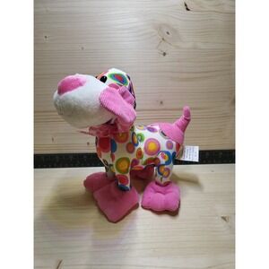 Adorable Polka Dots Puppy W/ Heart Nose & Around Tail Plush W/ Heart Ribbon